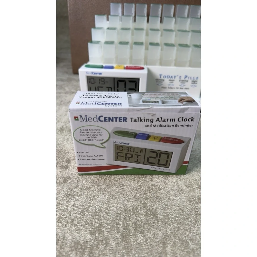 30 Day Pill Organizer W/ Talking Alarm Clock Medication Reminder System